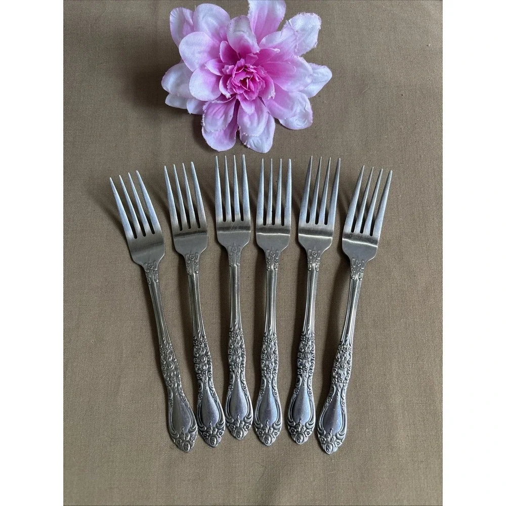 Oneida Northland Carolina Dinner Forks Set Of 6 Stainless 7 1/2